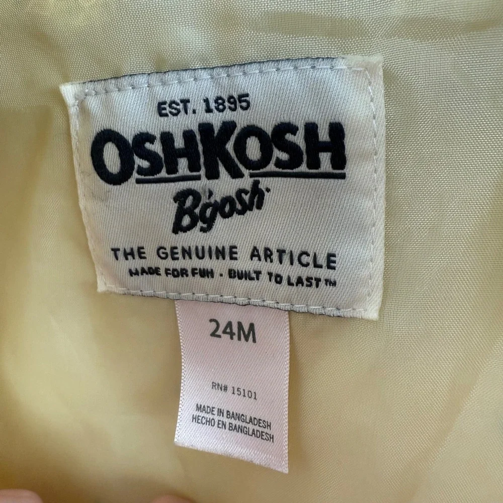OshKosh B'gosh Kids Yellow Rainbow Print Hooded Raincoat‎ Jacket 24M
